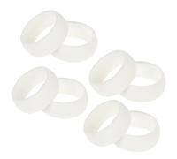 8pcs Men Silicone Ring White Silicone Wedding Band for Sports | Simple Design, Flexible Skin-safe Comfort, Prevents Sweating, Suitable for Activities and Gym Workouts
