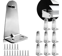 8pcs Metal Blinds Hold Down Brackets, Silver Door Blinds Bottom Bracket, Blind Bottom Rail Hold Clips with Screws for Horizontal Blinds Shades Windows Doors