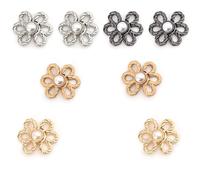 8Pcs Metal Flower Jean Buttons Detachable Decorative Waist Buckles Beautiful No Sew Buttons Adjustable Waist Buckle for Loose Jeans Pants