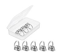 8pcs Metal Guitar Finger Picks Bass Guitars Fingerpicks Silver Medium 2x2.6cm
