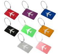 8Pcs Metal Luggage Tags for Suitcases, Baggage Tags Travel Suitcase Tags, Waterproof Suitcase Tags for Travel Luggage Bag, Anti-Rust Metal Suitcase Labels with Steel Loops &Name ID Card (8 Color)