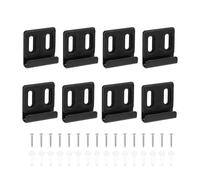 8Pcs Metal Mirror Clips Kit Mirror Clips with Screws for Frameless Mirror, Heavy Duty Wide Channel Mirror Hanger Hardware for Mirror Tile Hanger Bracket, Black