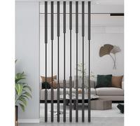 8pcs Metal Room Divider Screens Floor-to-Ceiling Partition Walls Adjustable 2-8ft High Cubicle Dividers for Office & Home Black H-0.7m/2.3ft Space Separation Solutions