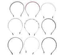 8pcs Metal Teeth Headband Hairband with Silk Satin Cover