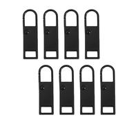 8PCS Metal Zipper Pulls, Replacement Zipper Pull Repair Kit Removable for Luggage Clothing Suitcase Purses Zipper- (Black)