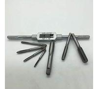 8pcs Metric Machine Hand Screw Thread Plug Taps Set M3 M4 M5 M6 M8 M10 M12 Adjustable Tap Wrench for Auto Repair Machinery