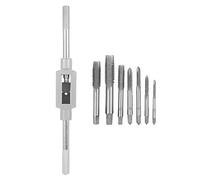 8PCS Metric Tap Set, Tap and Die Set High Speed Steel Hand Screw Thread Taps Set M3 - M12 Drill Bits Tapping Tool with Adjustable Tap Wrench Mini Metric Plug Tap
