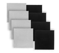8PCS Microfibre Cleaning Cloth - Glasses Cleaning Cloth - Lens Wipes for Glasses - Lint-Free - Reusable - for Eyeglasses, Screens, Cameras, Tablets (Black-Grey, 15x18cm)