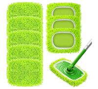 8PCS Microfibre Mop Pads, Reusable for Sweeper Mop Washable Wet Pads for Swiffer Floor Mops Microfiber Sweeping Refills for Hardwood Floor Cleaning