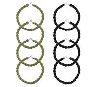 8Pcs Military Boot Blousers Elastic Ties and Straps, Adjustable Boot Bands, Army Trousers Clips with Metal Hooks for Outdoor Activities, Hiking and Tactical Use Black and Green