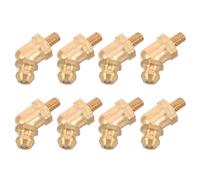 8pcs Mini Brass Grease Fitting, 45 Degree M4x0.7 Thread | Golden Finish, Burr Free Inner Wall, Compact Angled Design, Suitable for Machinery and Automotive Service