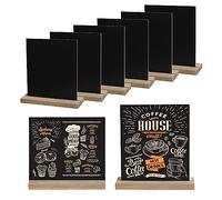 8Pcs Mini Chalkboard Signs,Wooden Chalkboard with Stands,Mini Double Sided Blackboard Message Boards,Food Stand Labels Buffet Tags for Food, Pricetags, School, Weddings, Party (13X15CM)