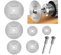 8Pcs Mini Circular Rotary Saw Blades,High-Speed Steel Saw Blades with Mandrel,Drill Wood Cutting Discs Set for Plastic Metal Rotary Cutting Tools