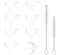 8PCS Mini Clear Funnels for Filling Bottle, Kitchen Small Funnel/Plastic Funnel for Filling Water, Mini Funneling for Science Lab Bottle, Sand Art, Perfumes, Spices, Powder, Essential Oils, Rice