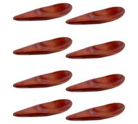 8pcs Mini Condiment Spoons, 2.76x0.98 Inch Handmade Tiny Wooden Spoons Wooden Spice Spoons Practical Small Serving Jars Spoons for Salt Sugar Spices Sauces Honey Mustard (Brown)