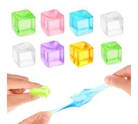 8PCS Mini Ice Cube Squeeze Toys,Squishy Ice Cube,Squishy Cubes,Sensory Jelly Cube, Transparent Cube Sensory Toys For Kids Adult,Sensory Cube Toys For Boys And Girls,Cute Cube(Random Color)