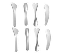 8Pcs Mini Metal Cosmetic Beauty Spatulas, Stainless Steel Skincare Spatulas,Small Makeup Spatula, Makeup Cream Spoon,Mini Beauty Heart Spoons for Mixing and Sampling Masks Skin Care Creams Eye Cream