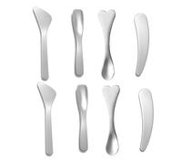 8Pcs Mini Metal Cosmetic Beauty Spatulas, Stainless Steel Skincare Spatulas,Small Makeup Spatula, Makeup Cream Spoon,Mini Beauty Heart Spoons for Mixing and Sampling Masks Skin Care Creams Eye Cream
