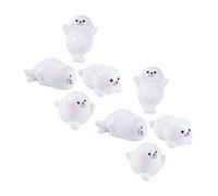 8Pcs Mini Seal Ornaments Resin Miniature Sea Animals Figures for Moss Gardens Terrariums and Home Decor