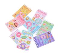 8pcs Mini Spiral Notebooks Pack Pocket Size Donut Design for Students