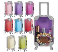 8pcs Mini Suitcase Party Favor Gift Box - 8 Color Translucent Travel-Themed Storage Boxes for Candy, Jewelry, Makeup & Party Favors (6.69 x 3.74 x 1.97 Inches)