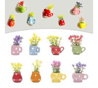 8Pcs Mini Vase Fridge Magnets, Vases Magnetic Gifts for Flower Lovers, Exquisite Miniature Vases Decorations for Kitchen Office Home Decor