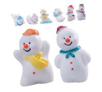 8pcs Miniature Snowman Sculpture for Tiny Festive Fake Party Ornaments Decor Table Frosty Christmas Cute Micro Small Mini Resin Snowman Mini Resin Figurine
