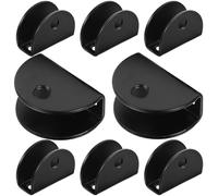 8pcs Mirror Clip Glass Shelf Clamp Bracket for 8mm Panels | Black Finish, Easy DIY Install, Sleek Modern Look, Wall Mounted Mirror Use