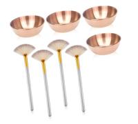 8Pcs Mixing Bowl and Brushes Face Tool Set with Stainless Steel Bowl and Nylon Bristles for Skincare Makeup Home Escape Rudiments