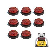 8PCS Motorcycle Reflectors Red Small Round Rear Red Reflectors 20 MM Self Adhesive License Plate Safety Number Plate Round Reflector for Motorcycle Electric Vehicle Bicycle Fenders