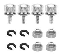 8pcs Motorcycle Seat Bolt Kit, Fender Seat Nut Kit Motorcycle Seat Screw Mount Aluminum Seat Bolts 1/4-20 Thread for Harley-Davidson Sportster Touring Softail Dyna