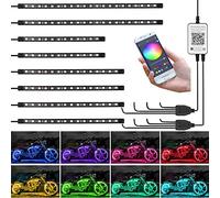 8Pcs Motorcycle Underglow LED Light Kit,App Control RGB Strips Light