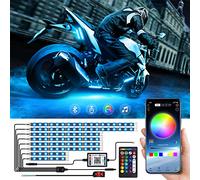 8pcs Motorcycle Underglow LED Light Kit - RGB Strip Lights With Music Mode, Multicolor Brake Light Function, Waterproof Underlight Accessories - Wireless APP Control
