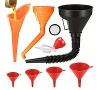 8Pcs Multi Functionals Flexible Automotive Fuel Funnel Spill-Proof Refueling And Oil Changing Tools With Wide Mouths And Handles