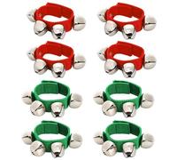 8pcs Multicolor Wristband Wrist Bell Ankle Bells Music Rhythm Bracelet Plantar Bells Rattle Musical Instruments for Kids