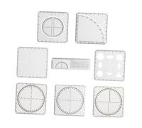 8Pcs Multifunctional Geometric Ruler Set, PVC Drawing Stencils with Scale for Mathematics, Architecture, Engineering and Technical Design