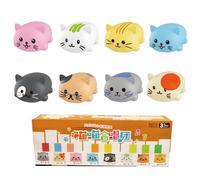 8Pcs Musical Scale Animal Piano Play Set Silicone Kitten Musical Toy With Flashing Lights For Kids Non Toxic Silicone Music Toy For Children