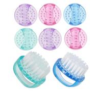 8pcs Nail Cleaning Brush Set Soft Bristle Plastic Dust Cleaner | Manicure Tool, Gentle Dust Removal for Feet and Standard Manicures, Travel Size 3.50x4.00x4.00cm