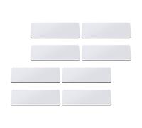 8Pcs Name Badge with Pin for Heat Transfer 3x1.25Inch Writable White Name Badges with Brooch Pin for Sublimation Label