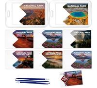 8Pcs National Park Pass Holder & Lanyard, America the Beautiful Sleeve