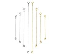 8pcs Necklace Extender Set Necklace Extender Silver, Gold Chain Extender for Necklaces in 4 Sizes (2", 3", 4", 5"), Perfect Safety Chain Ideal for Necklaces Bracelets Anklets