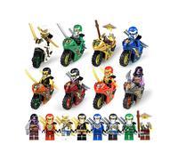 8Pcs Ninja Motorcycle Minifigure Set - Building Block Figures Compatible with LEGO