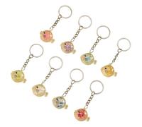 8pcs Noctilucent Puffer Fish Key Rings Set Silicone Puffer Fish Keychain Glowing in Dark Key Identifier Keyrings Charm, As Show, height 3.15inches*Width 1.18inches