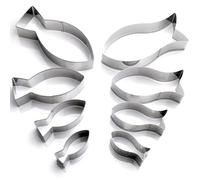 8PCs Nonrust Metal Fish Cookie Molds for Baked Goods Chefs | Dishwasher Safe Baking Molds for Chocolate Bakeza and Themed Parties for Family Operations