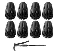 8PCS Nordic Walking Pole Rubber Tips - Replacement Grip Stoppers for Hiking & Trekking Poles, 11x32mm Durable Traction Pads for Asphalt, Gravel & Mountain Terrain