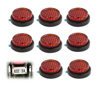 8pcs Number Plate Reflector Motorbike, 20mm Small Round Rear Red Reflectors Stick On For Motorbike Mot Vehicle Bicycle Gate Posts Mudguard Light Fenders License
