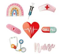 8PCs Nurse Embroidered Patches Cute Stethoscope Needle Medical Nursing Sew Iron on Applique Clothing Suits Jacket Hat Role Play Decorative Repair Patch Doctor Nurse Gifts DIY Crafts Accessories Sticke