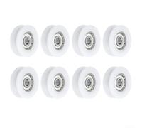 8pcs Nylon Pulley Wheels 6x30x10mm U-Groove Roller with Chrome Steel Bearings for Sliding Doors