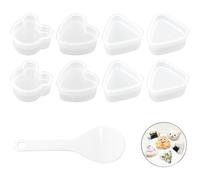 8PCS Onigiri Mould, Rice Ball Sushi Making Kit, Triangle Sushi Maker, Cute Cartoon Sushi Mould, Non-Stick Rice Ball Sushi Mold with 1 Rice Spoon, for Kitchen DIY Cooking Lunch Bunch Party
