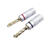 8pcs Open Screw Type Speaker Connector Banana Plugs Closed Screw 24K Gold Plated Banana Speaker Connectors(Lantern Type)